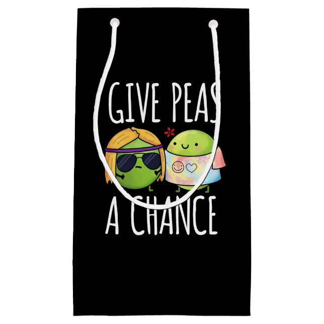 Ge Peas A Chance Funny Hippie Peas Pun Mörk BG (Framsidan)