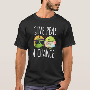 Ge Peas A Chance Funny Hippie Peas Pun Mörk BG T Shirt