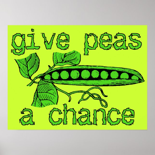 Ge Peas A Chance Funny Peace Print Poster Humor (Framsidan)