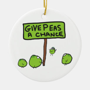 Ge Peas A Chance Julgransprydnad Keramik