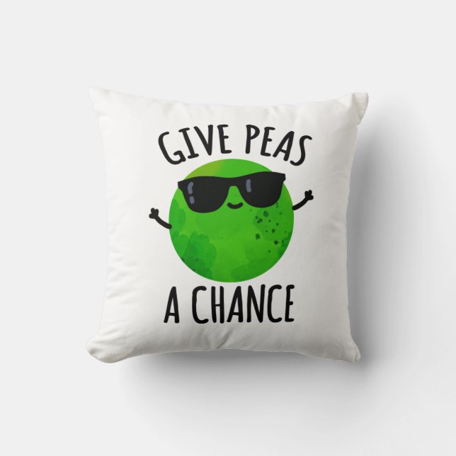 Ge Peas A Chance Positive Pea Pun Kudde (Framsida)