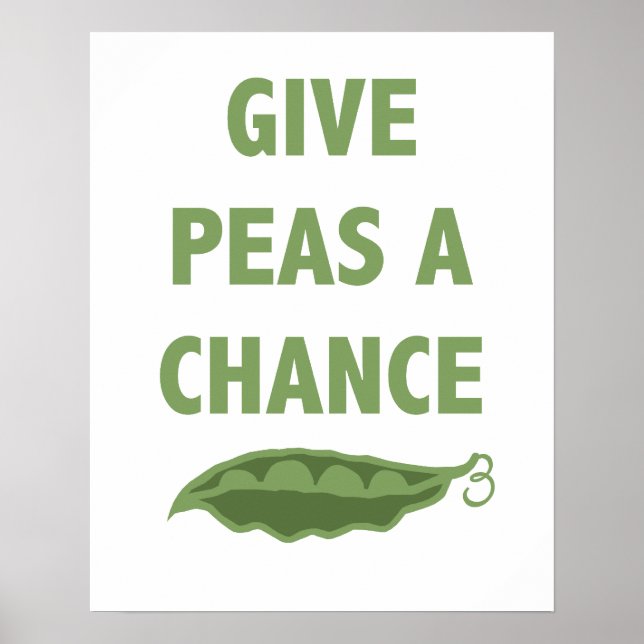 Ge Peas a Chance print eller poster (Framsidan)