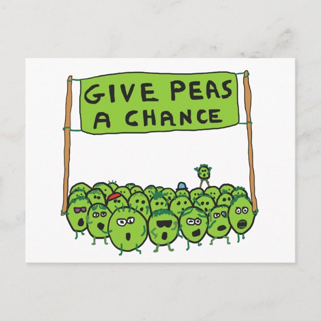 Ge Peas A Chance Vykort (Framsida)