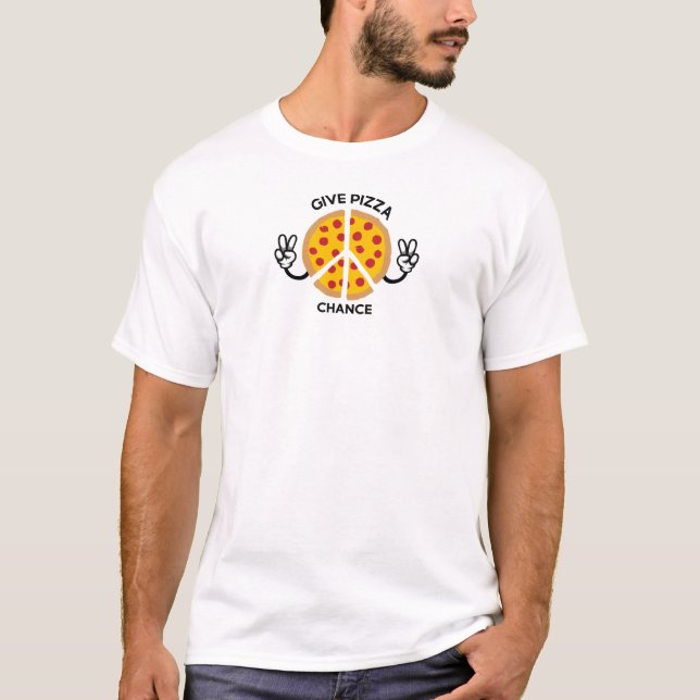 Ge Pizza En Chans T Shirt (Framsida)