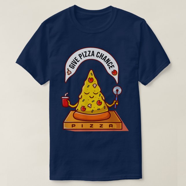 ge pizzakarta, en rolig lugn och sunt medalj t shirt (Design framsida)