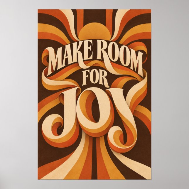 Ge Plats åt Glädje Retro Typografi Väggkonst (Framsidan)