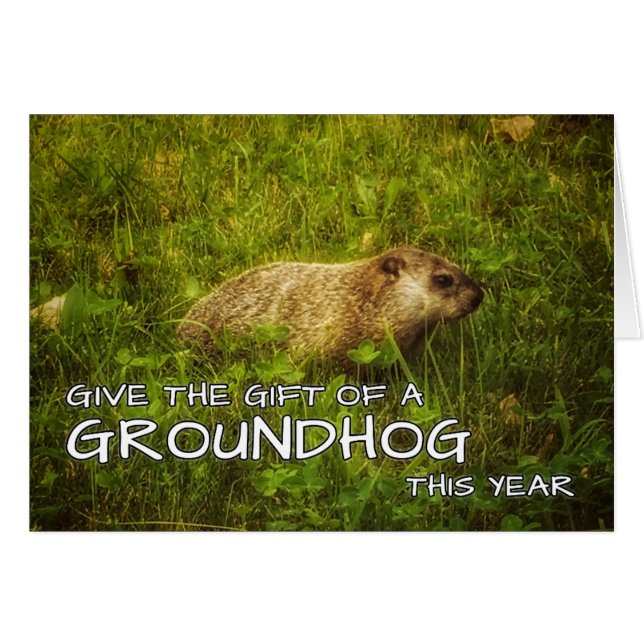 Ge presenten av ett Groundhog-kort i år Hälsningskort (Framsidan Horizontal)