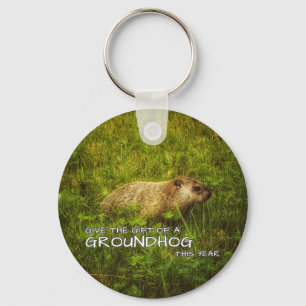 Ge presenten från en Groundhog i år. Nyckelring