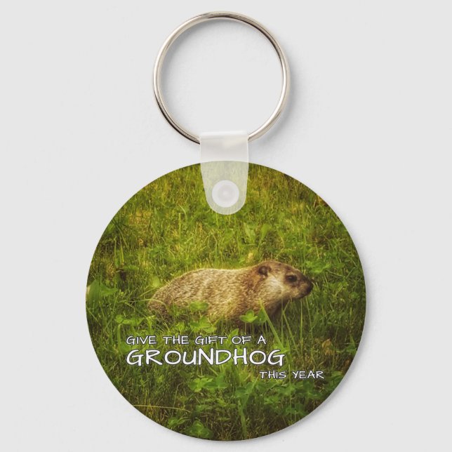 Ge presenten från en Groundhog i år. Nyckelring (Framsida)