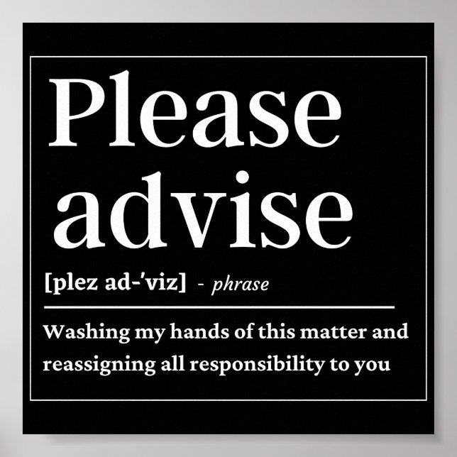 Ge råd till praktisk definition poster (Framsidan)