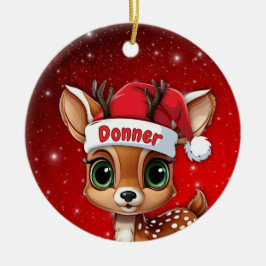 Ge renbabyhjort, hjort, dovhjort, ren🦌 🎄 julgransprydnad keramik