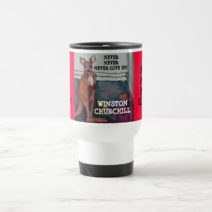 GE SIG ALDRIG UPP, ALDRIG ALDRIG!  - TRAVEL MUG RESEMUGG