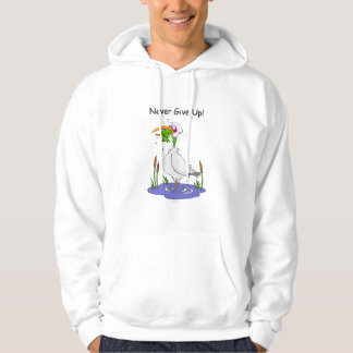 Ge sig aldrig upp hoodie