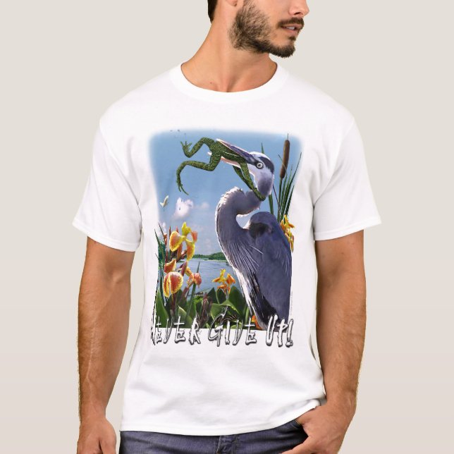 Ge sig aldrig upp! t-shirt (Framsida)