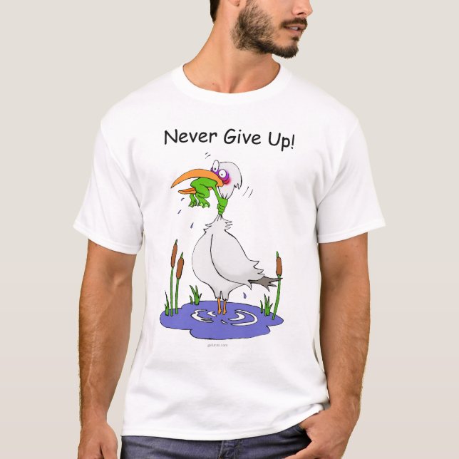 Ge sig aldrig upp tee shirt (Framsida)