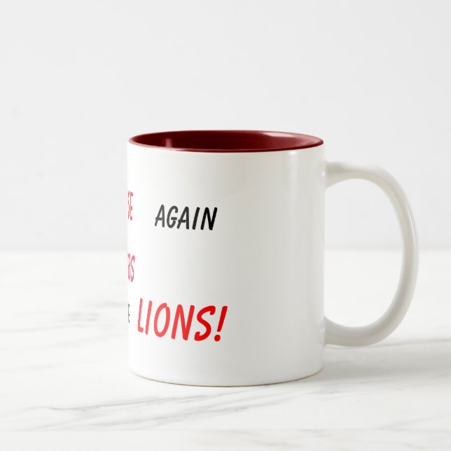 ge sig aldrig upp! Två-Tonad mugg (Höger)