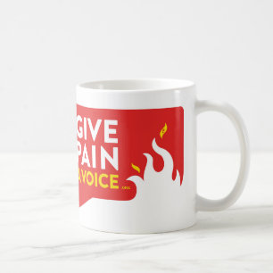 Ge sig smärtar en uttrycka kaffemugg