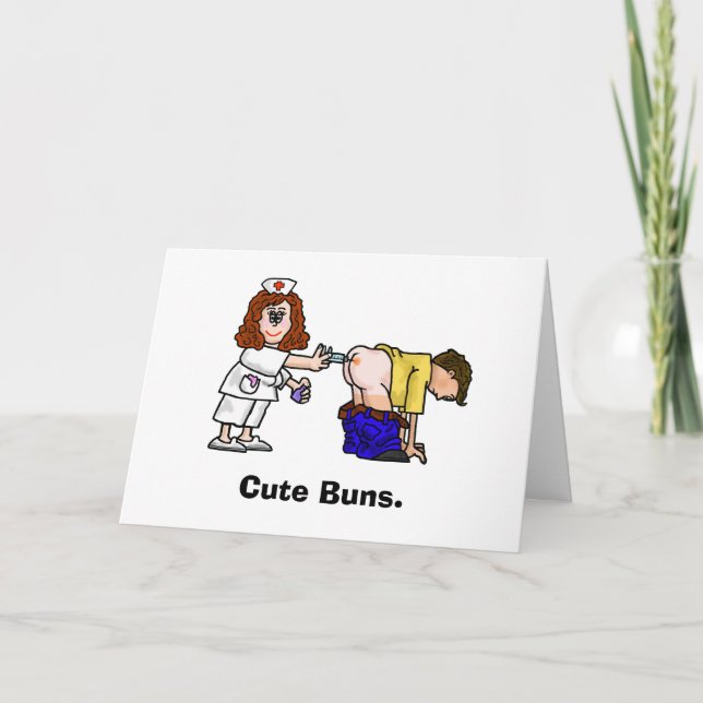 Ge sjuksköterska i Butt Birthday Card Kort (Framsida)