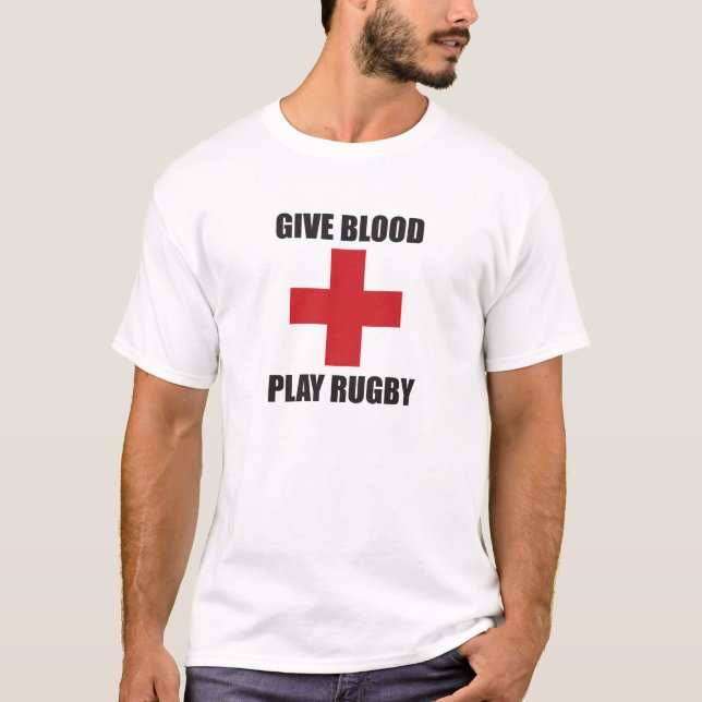 Ge skjortan för blodlekRugby Tee Shirt (Framsida)