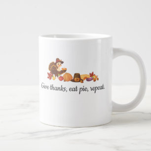 Ge tack ät paj upprepa rolig Thanksgiving Jumbo Mugg