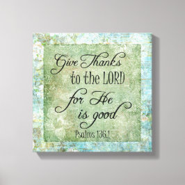 Ge tack Bible Verse Canvastryck