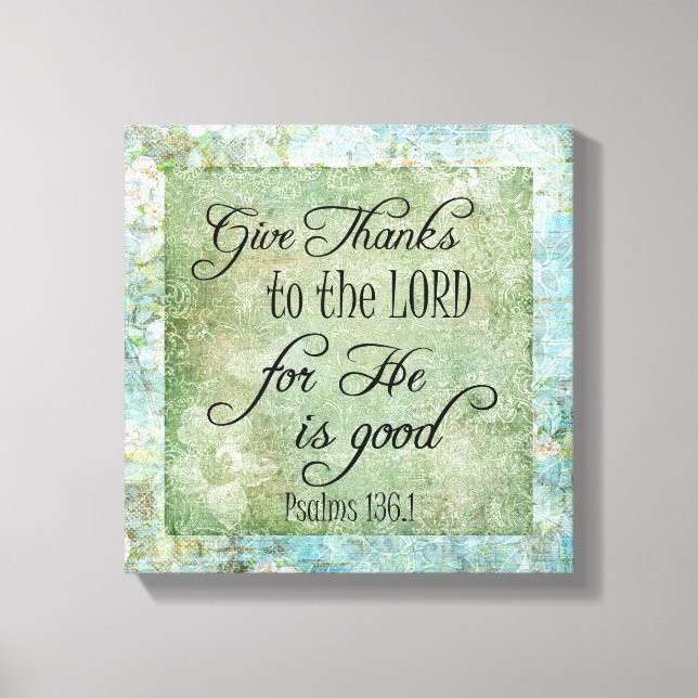 Ge tack Bible Verse Canvastryck (Framsida)