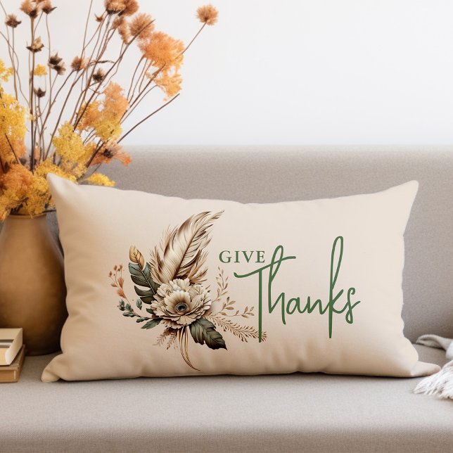 Ge-tack Boho Fall Blommigt-Thanksgiving Lumbarkudde (Skapare uppladdad)