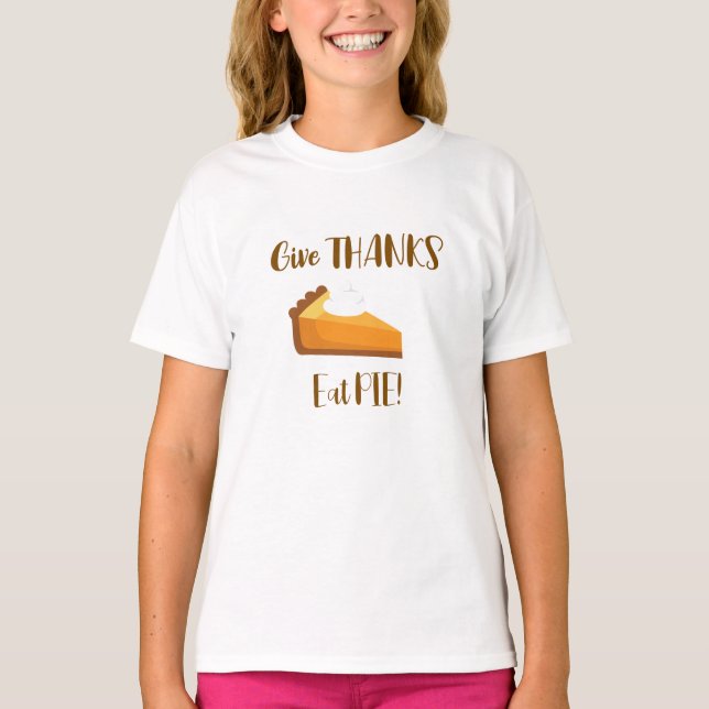 Ge Tack Eat Paj Happy thanksgiving Typografi T Shirt (Framsida)
