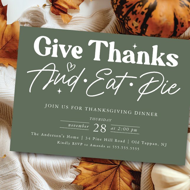 Ge Tack Eat Paj Thanksgiving Inbjudningar (Skapare uppladdad)