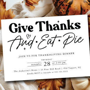 Ge Tack Eat Paj Thanksgiving Inbjudningar