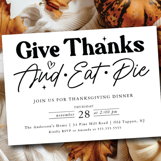 Ge Tack Eat Paj Thanksgiving Inbjudningar (Skapare uppladdad)