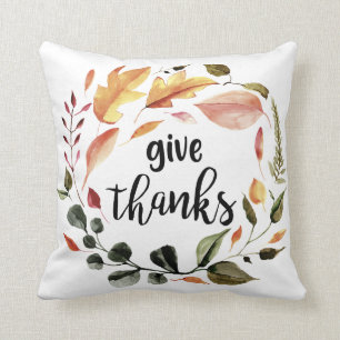 Ge, tack Fall Höst löv Thanksgiving Kudde