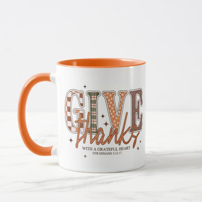 Ge tack Fall Mugg (Vänster)
