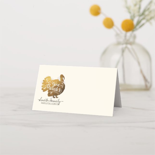 Ge tack | Family Thanksgiving Firande Placeringskort (Framsida)