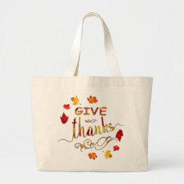 Ge, tack för Fall Rustic Thanksgiving Monogram Jumbo Tygkasse
