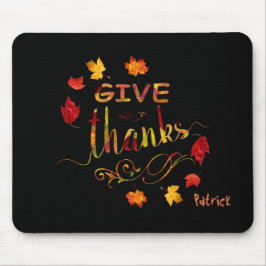 Ge, tack för Fall Rustic Thanksgiving Monogram Musmatta