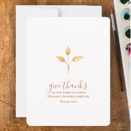 Ge Tack för minimalistisk Thanksgiving av vattenfä Julkort