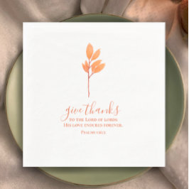 Ge Tack för minimalistisk Thanksgiving av vattenfä Pappersservett