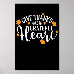 Ge Tack för tacksam Heart USA Feiertag Poster