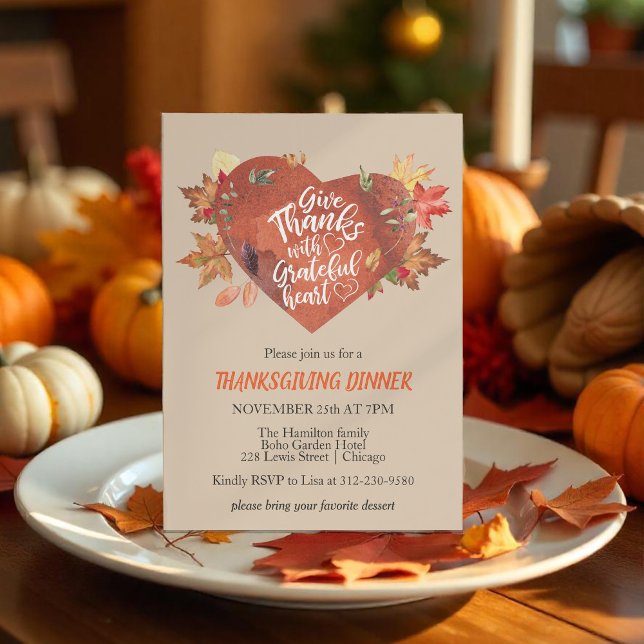 Ge tack för tacksam inbjudan till Thanksgiving (Skapare uppladdad)