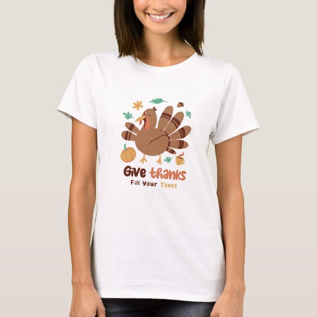 Ge tack Fyll dina tankar  T Shirt (Framsida)