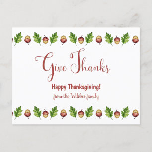 Ge tack Glad tack till Thanksgiving Anpassningsbar Vykort