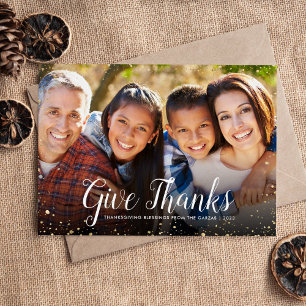 Ge tack Glitz Faux Glitter Photo Overlay Julkort