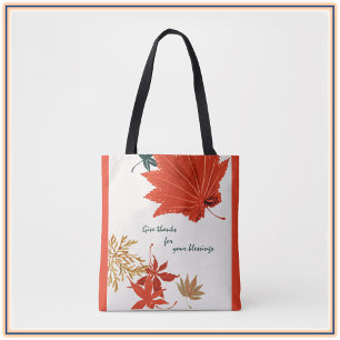 Ge Tack Höst löv Tote Bag Tygkasse