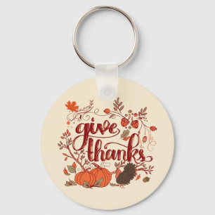Ge Tack, hösten Harvest, Turkiet Thanksgiving Nyckelring