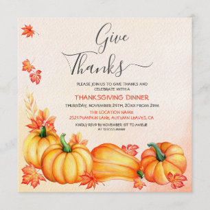 Ge tack Inbjudan till Thanksgiving på middag