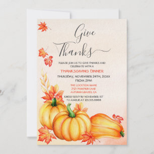Ge tack Inbjudan till Thanksgiving på middagen