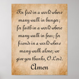 Ge tack Mealtime Prayer Poster