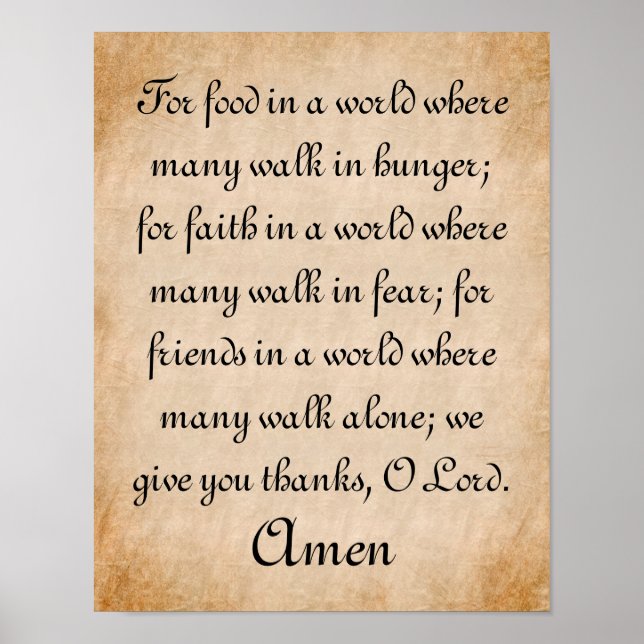 Ge tack Mealtime Prayer Poster (Framsidan)