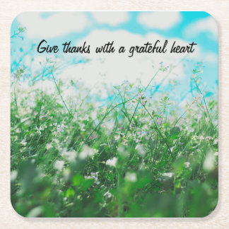 Ge tack med en tacksam hjärtakustfartyguppsättning underlägg papper kvadrat